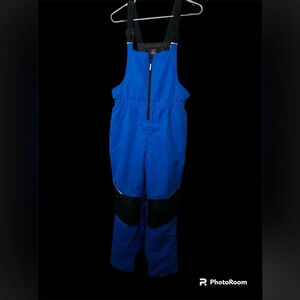 Unisex Swiss Tech Size 18 Snow pants with suspenders in blue and black